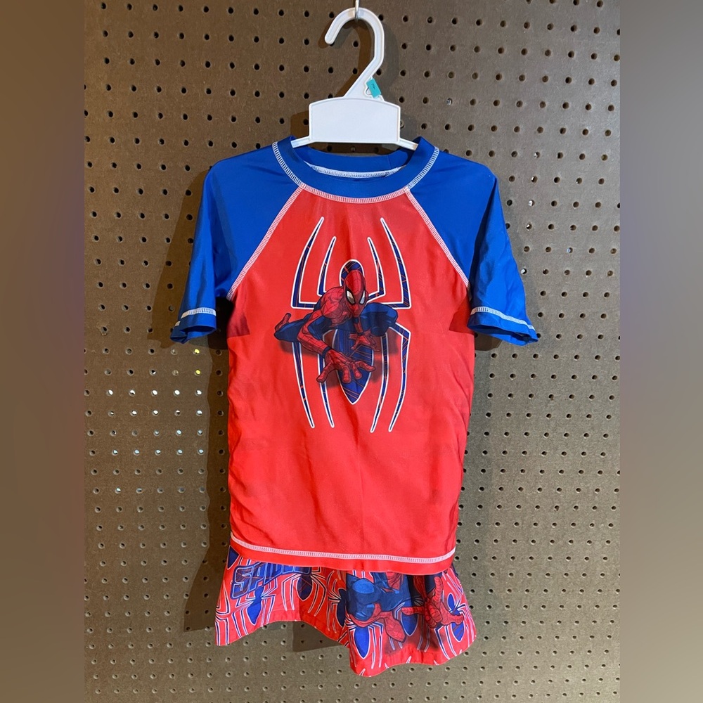 Red and Blue Spider-Man Kids' Rash Guard Set